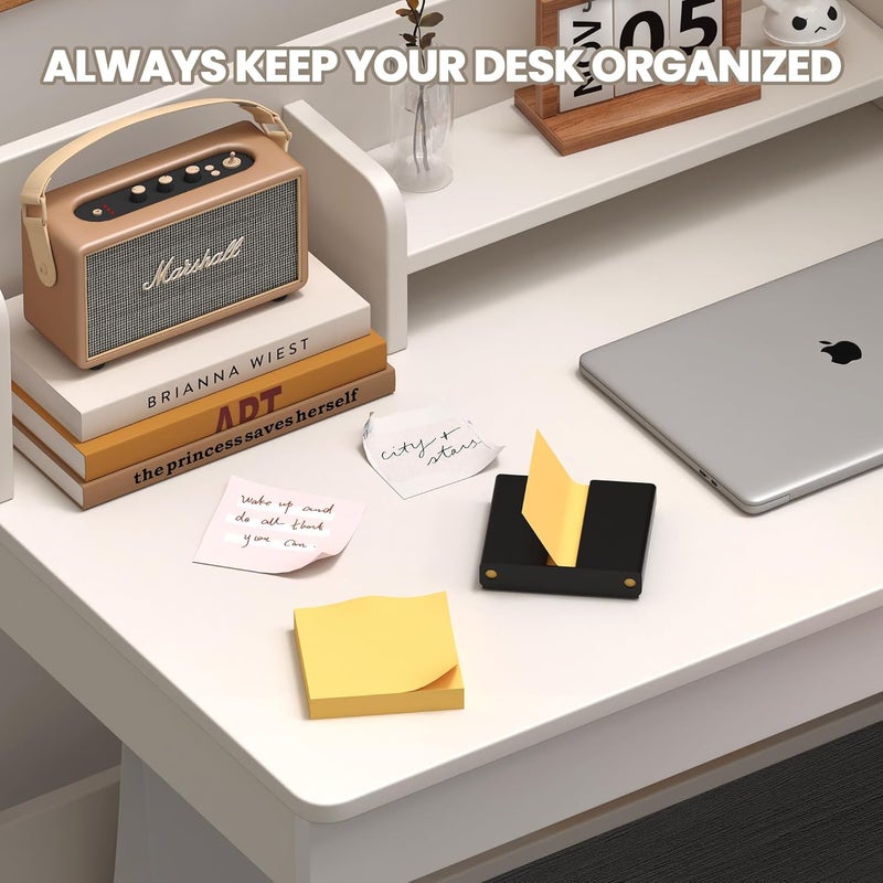 Alytree Sticky Note Dispenser, Magnetic Sticky Note Holder for Post It Notes, 3 x 3 Inch Sticky Note Organizer for Office Home Classroom, Black - Image 2